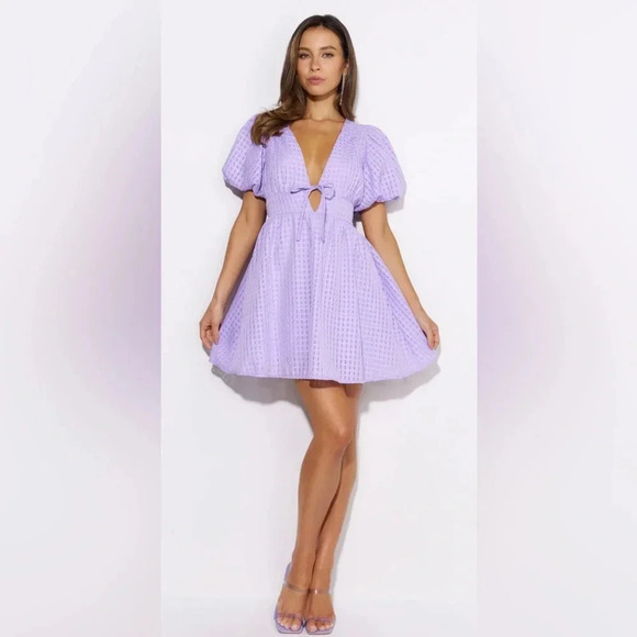 Hello Molly FLOWERS FOR YOU MINI DRESS LILAC - Picture 2 of 6
